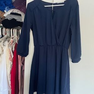 Long sleeve navy dress